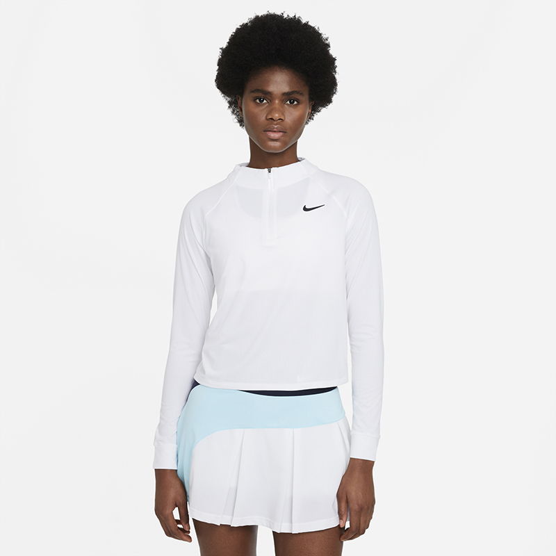 Nike Court DriFit Victory Long-Sleeve Half-Zip Tennis Top (W)