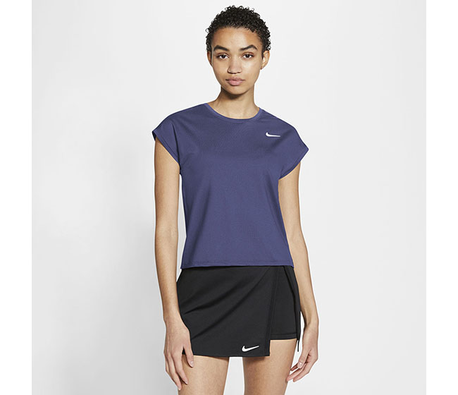Nike Court Victory Short Sleeve Tennis Top (W) (Purple)