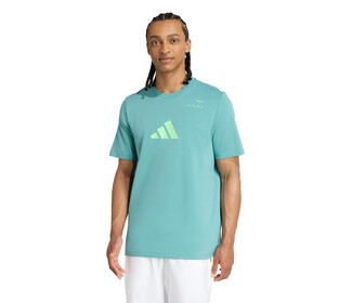 adidas Padel Category Graphic Tee (M) (Powder Teal)