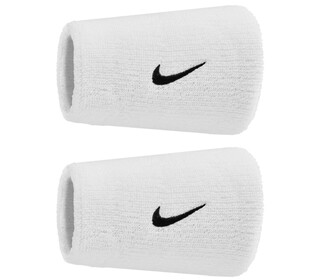 Nike Swoosh Classic Doublewide Wristbands (2x) (White)